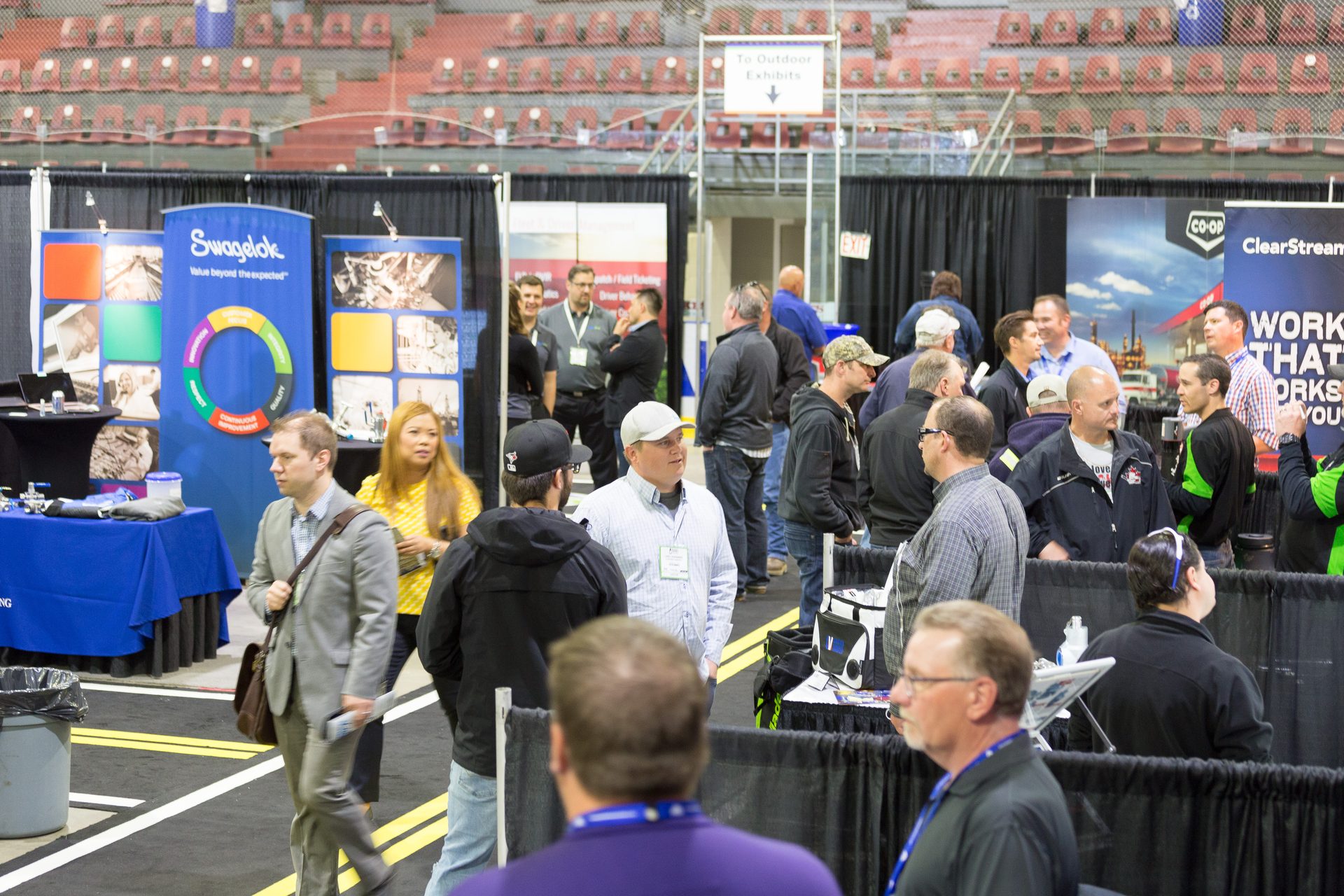 Crowded BOAGS show floor with exhibitors and visitors
