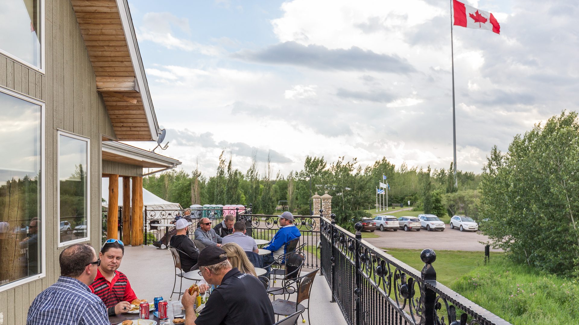 Outdoor patio dining at a Bonnyville venue during the BOAGS show